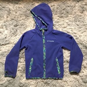 Columbia Girls Hooded Purple Fleece Size XS (6/7)